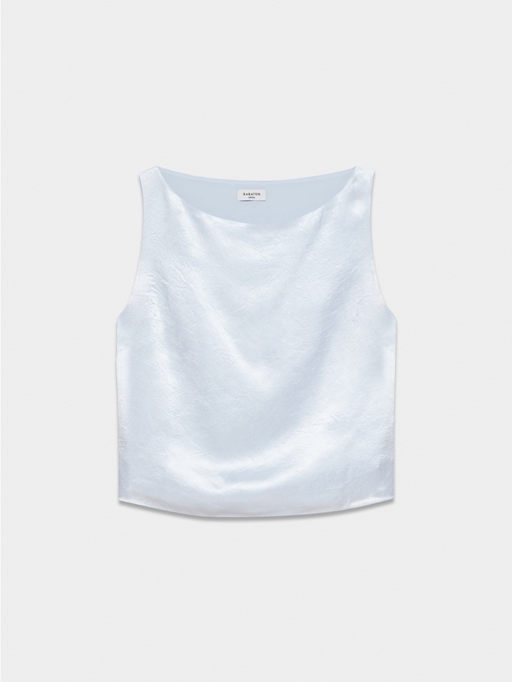 Babaton Aritzia Cunning Satin Top Baby Blie